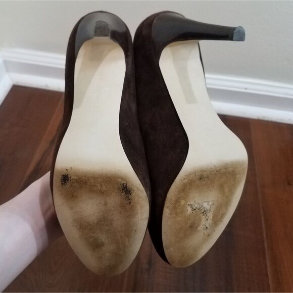 Banana Republic vintage brown suede leather heels 6.5 - Picture 10 of 11